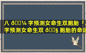 八 🌼 字预测女命生双胞胎「八字预测女命生双 🐧 胞胎的命运」